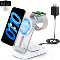 2026 Traveling Wireless Mag-Safe Fast Charging Station | Magnetic 3 in 1 Charger with Light for iPhone 17 16 15 14 13 12 Pro Max Plus,Apple Watch& Air pods 4 3 2 Pro(White) by RYND