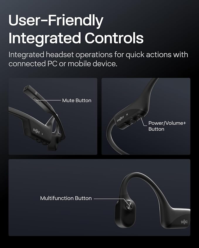 SHOKZ OpenComm2 UC Open-Ear Headset, USB-C Dongle, Noise-Canceling Mic | Zoom Certified；Bone Conduction Headphones；Mute Button for Work Calls and Meetings；16-Hour Battery Life & Quick Charge - Image 8