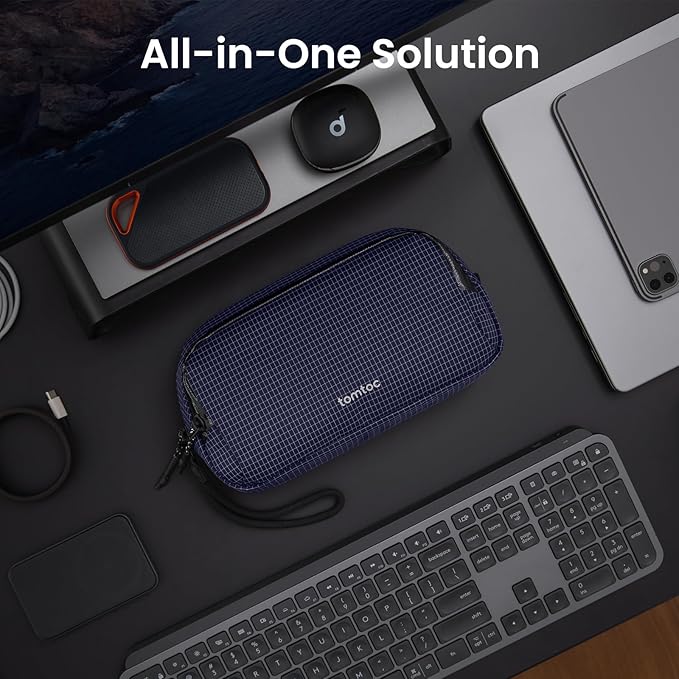 tomtoc Electronic Organizer Travel Case Performance, Dual Compartment Bag | Water Resistant Cable Organization Storage for Charger, Cord, Phone, Hard Drive, Power Bank, Accessories Travel Essentials - Image 3