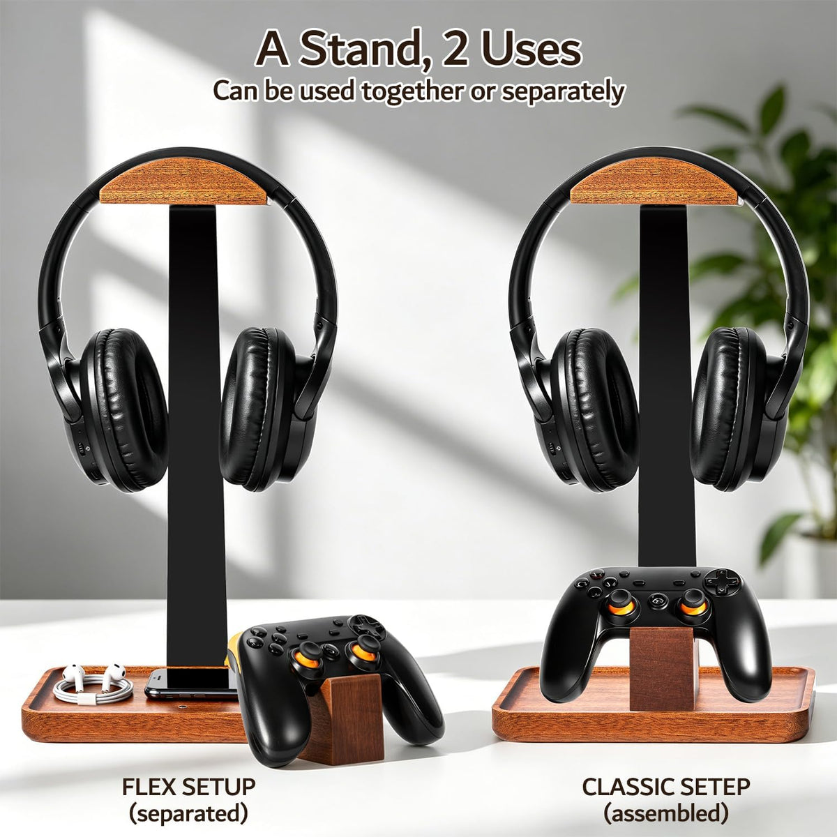 Headset Stand with Gaming Controller Holder - Image 3