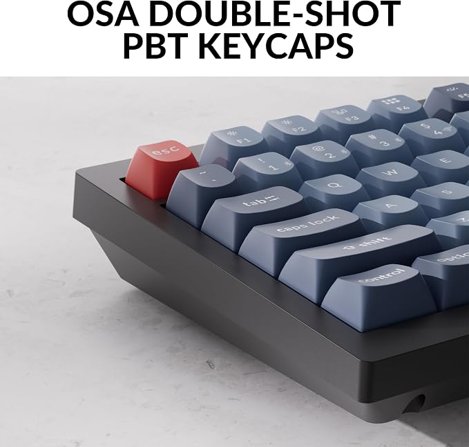 Keychron V6 Max Wireless QMK Mechanical Keyboard 2.4 GHz & Bluetooth | Full-Size Layout Custom with Hot-swappable Silent Red RGB Backlight Compatible with Mac Windows Linux - Black - Image 7