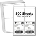 500 Sheets 2000 Labels 4x5 Shipping Label for Laser & Inkjet Printers, Permanent Adhesive, 4 Labels per Page, A4 Size, Perfect for Mailing & Addressing by Tacnology