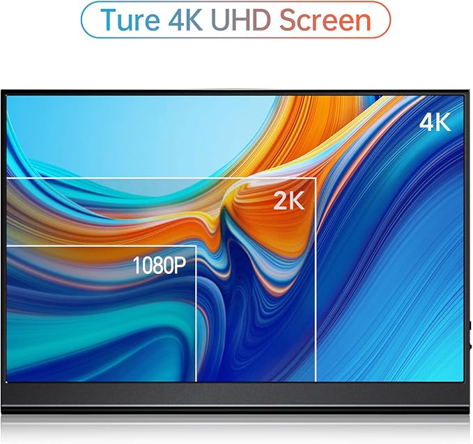 VILVA 15.6" 4K UHD IPS HDR USB-C HDMI Monitor | 15.6" 4K UHD IPS 100% Adobe RGB HDR, USB-C/HDMI, speakers+smart cover, for PC/Phone/PS4/Xbox/Switch/Mac, travel. - Image 2