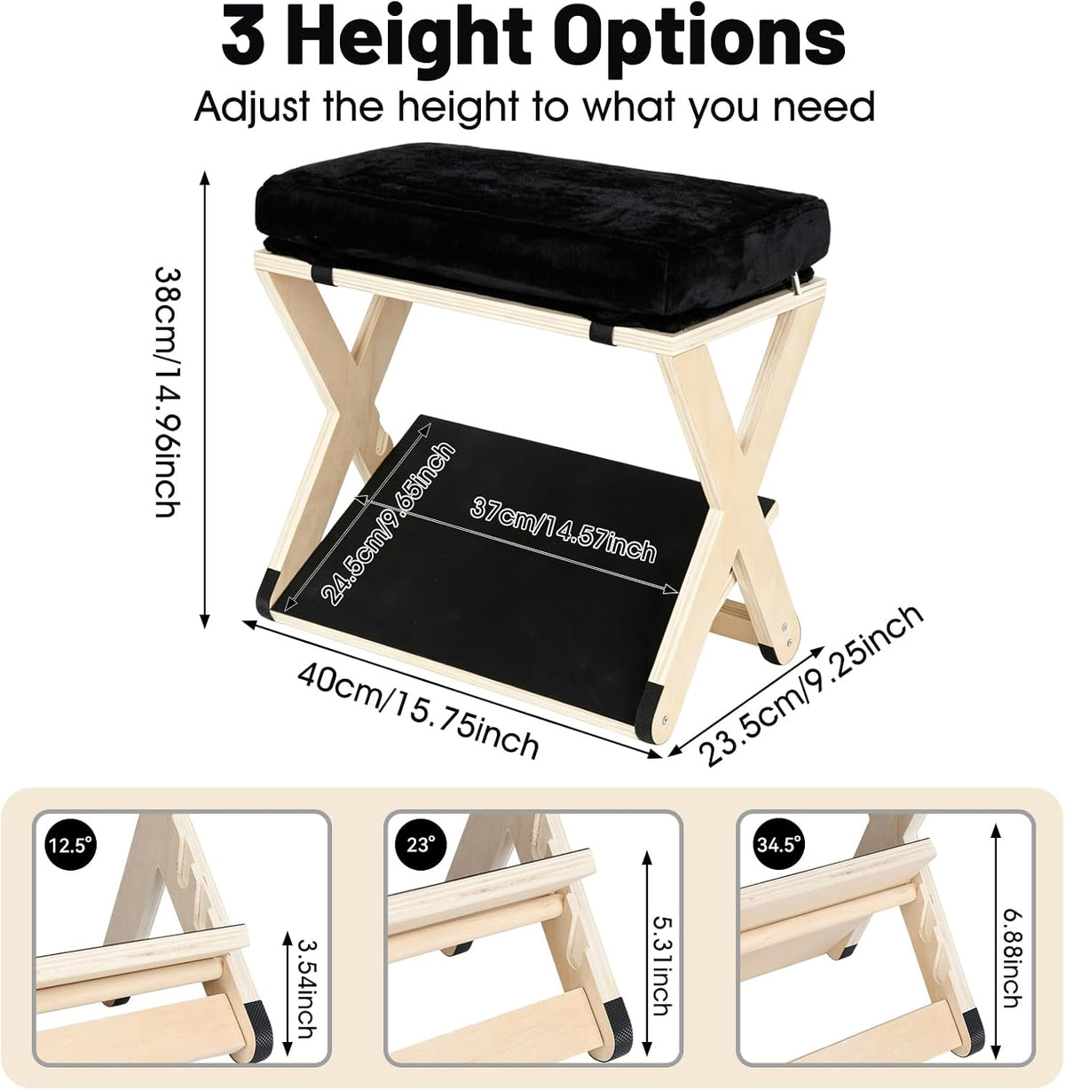 Adjustable Height Foot Rest Under Desk at Work, Foot Stool Under Desk - Image 3