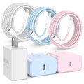 45W USB C Super Fast Charging Charger for Samsung Galaxy S26+Ultra, 3Pack Quick Charger Block with Braided Long USB C to C Cables (6/6/10ft) for Samsung Galaxy S25/S24/Plus/Ultra, Android/iPhone 17/16 by Hzevn
