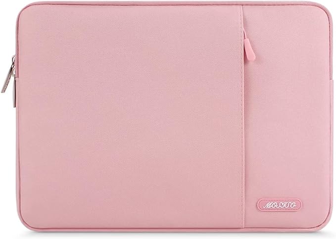 MOSISO Laptop Case 13 inch, Laptop Sleeve Bag with Pocket | Compatible with MacBook Neo A3404 2026/Air/Pro 13 M5/M4/M3/M2/M1 2026-2016, Polyester Vertical Computer Bag, Pink by MOSISO