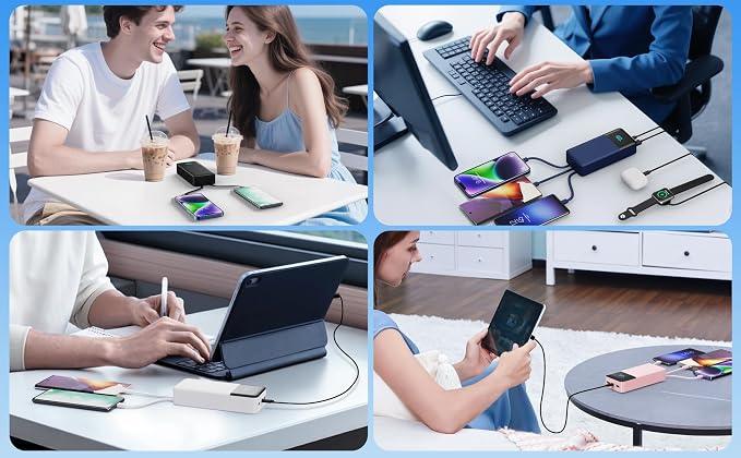 Portable Charger 60800mAh Power Bank with 3 Built in Cables,25W PD QC4.0 Fast Charging USB C Battery Pack,6 Outputs 2 Inputs LCD Display Portable Phone Charger for iPhone 16/15/14/13,Google,Android - Image 7