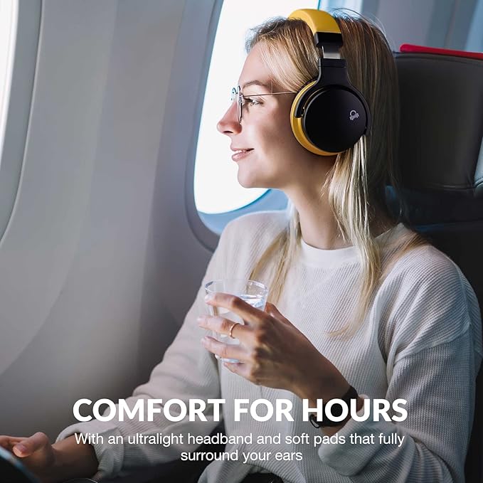 MOVSSOU Million Sold Classic E7 Active Noise Cancelling Headphones | Upgraded HD Sound, Wireless Bluetooth Headphones Over The Ear Unequaled Comfort, Vivid Deep Bass, for Home Office Travel Gift - Image 5