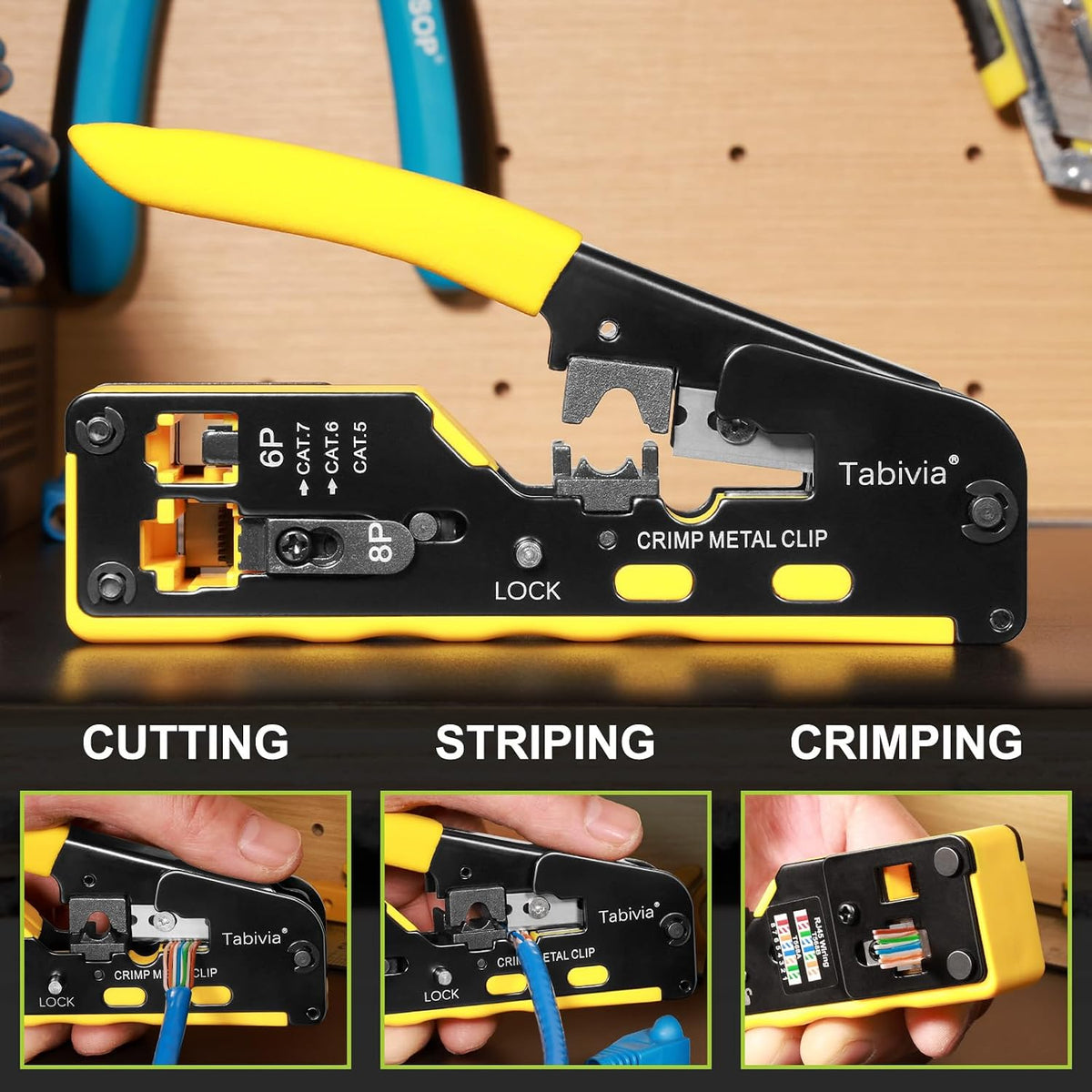 RJ45 Crimp Tool Kit Pass Through Ethernet Crimping Tool - Image 2