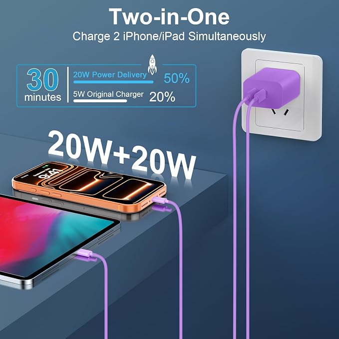 Phone 17 16 15 Charger USB C Wall Charger Block with 10FT USB C Fast Charging Cable for Phone 17 16 15/16 15 Plus/16 15 Pro/17 16 15 Pro Max - Image 3