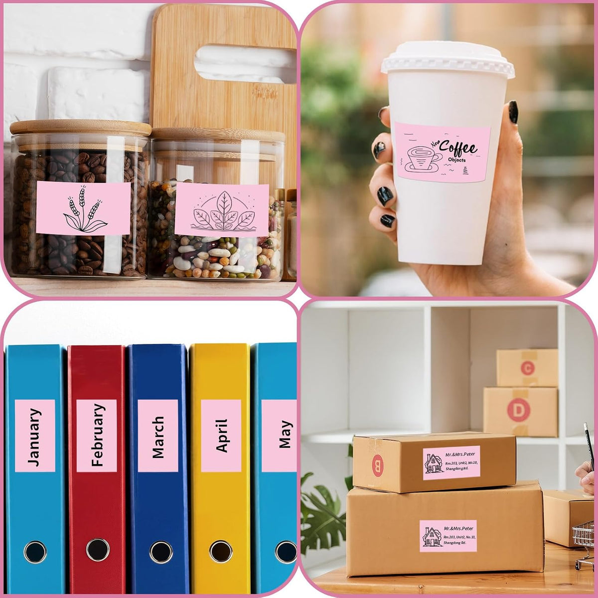Starboling 2.25" x 1.25" Pink Direct Thermal Labels,Self-Adhesive Printer Label for Address,Logo,Shipping,Barcodes,QR Code - Image 7