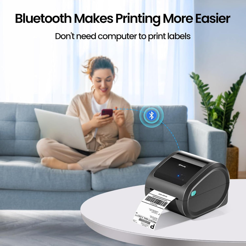 Bluetooth Shipping Label Printer with 500pcs Labels - Image 3