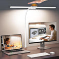 Syrinx LED Desk Lamp, Dual Head Desk Light with Clamp, Eye-Care Table Lamp | Flexible Gooseneck Task Light with Motion Sensor, Wired Control, 50 Lighting Modes, Timer & Memory Function for Home Office by Syrinx