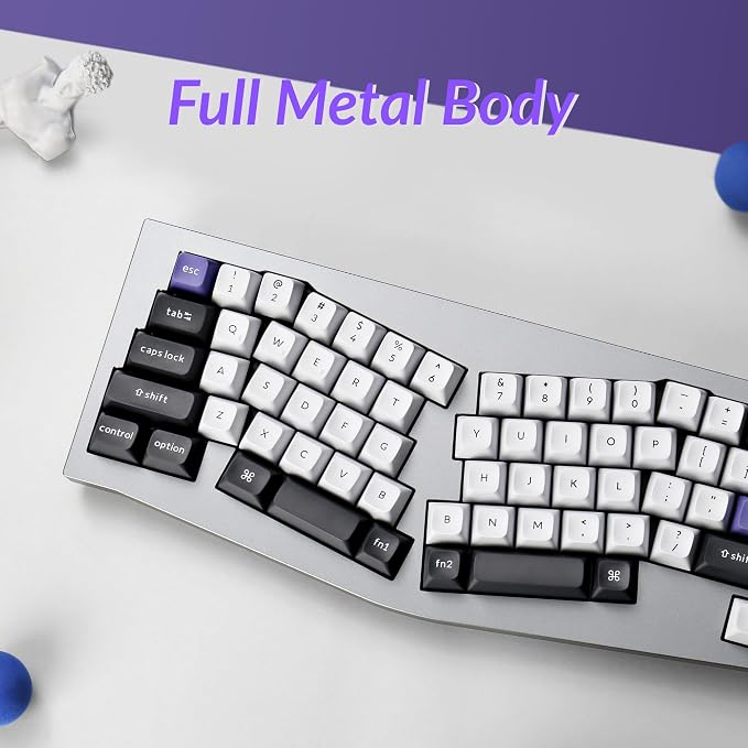 Keychron Q8 Pro Full-Metal Wireless Custom Mechanical Keyboard, 65% Alice Layout Bluetooth/Wired, QMK/VIA, Hot Swappable, 1000 Hz Polling Rate, RGB Backlit for Mac Windows Linux-Grey - Image 4