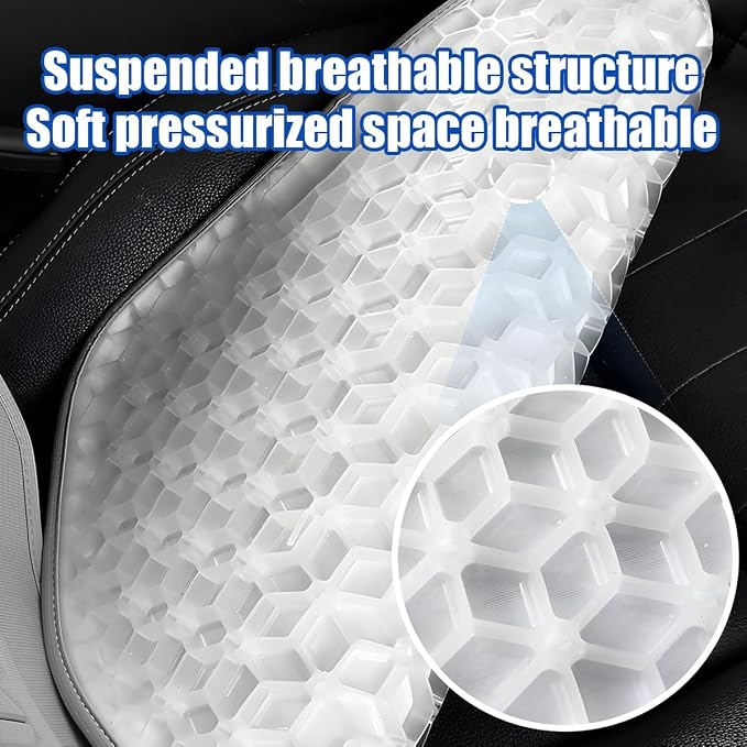 Zpana Gel Car Seat Cushion, Non-Slip Breathable Pad for Driving, Gray | Comfortable Automotive Chair Protector Pad, Vehicle Interior Mat Cover Accessories, Universal for SUV Sedan Truck - Image 5