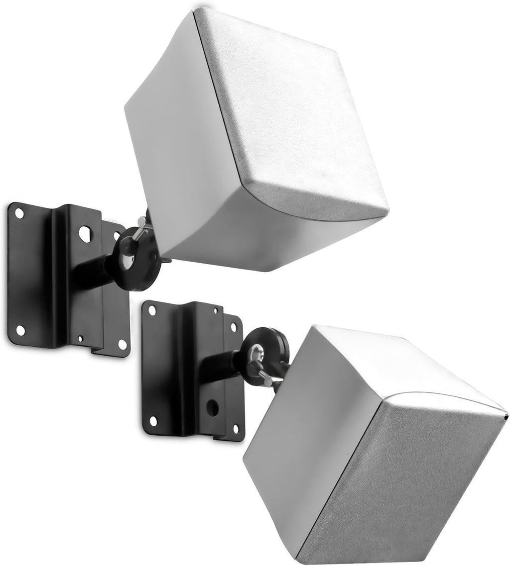 Mount-It! Speaker Mount for Wall and Ceiling, Low Profile Heavy Duty, Anti-Theft, Universal for Channel Surround Sound and Satellite Speakers, Black, 2 Mounts - Image 2