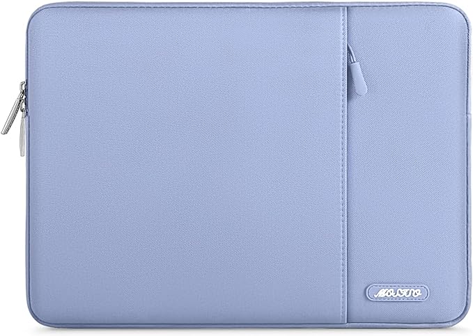 MOSISO Laptop Case 16 inch, 15-15.6 inch Laptop Sleeve Bag with Pocket | Compatible with MacBook Pro 16 M5 M4 M3 M2 M1, HP Acer Dell Lenovo ASUS, Polyester Vertical Computer Bag, Pastel Blue by MOSISO