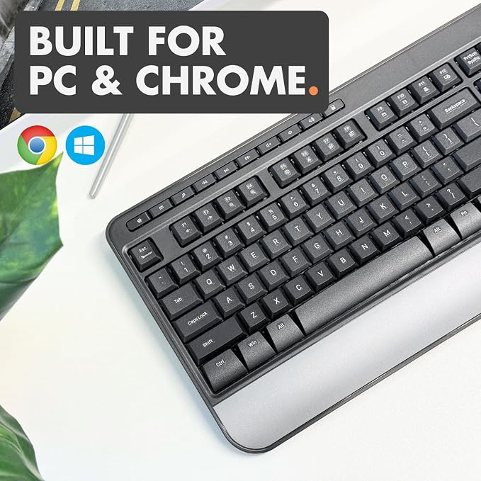 X9 Wired Ergonomic Keyboard - Comfortable Typing - Ergonomic Full Size USB Keyboard with Wrist Rest, Number Pad, Multimedia and 114 Keys - External Computer Keyboard for Laptop, Desktop and Office PC - Image 9