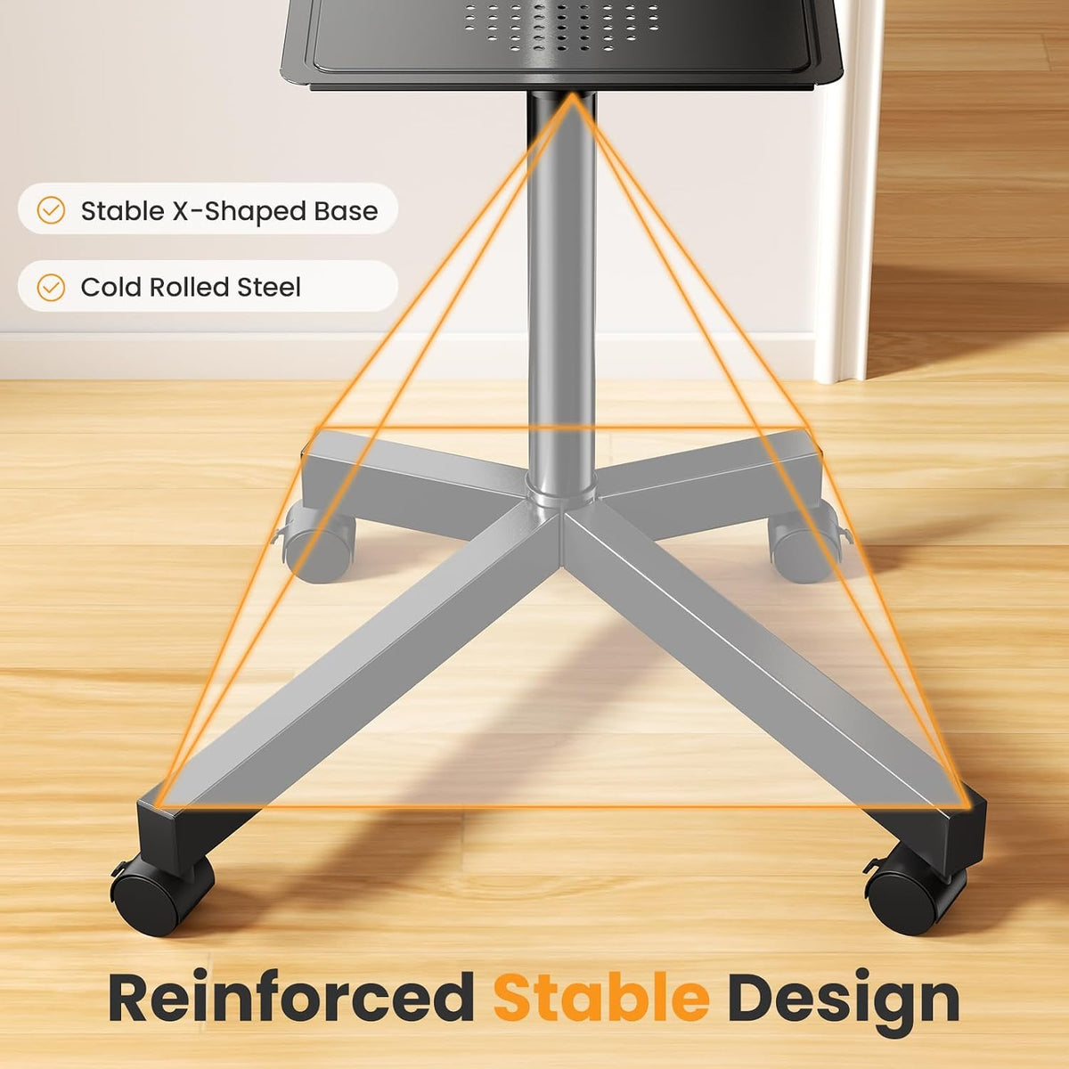 NEWBULIG Rolling TV Stand, Portable TV Cart with Wheels for 23-60 Inch - Image 8