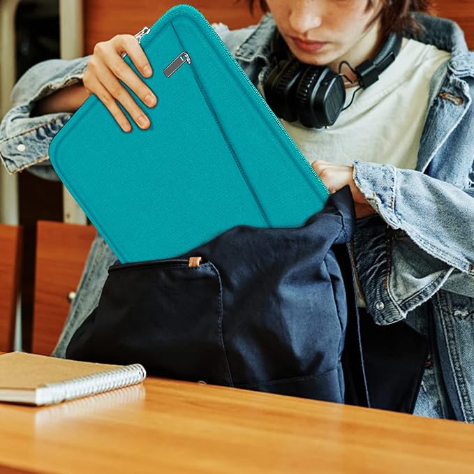 Laptop Sleeve Bag 15.6 inch, Durable Computer Carrying Bag Protective Case Briefcase Handbag with Front Pocket, Slim Laptop Case Cover for 15.6 Inch HP, Dell, Lenovo, Asus, Notebook, Light Blue - Image 5
