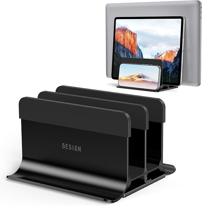 BESIGN LS13 Vertical Laptop Stand Holder for Desk, 4 in 1 Desktop Stand Holder for Laptops, Tablets, Smart Phones by BESIGN