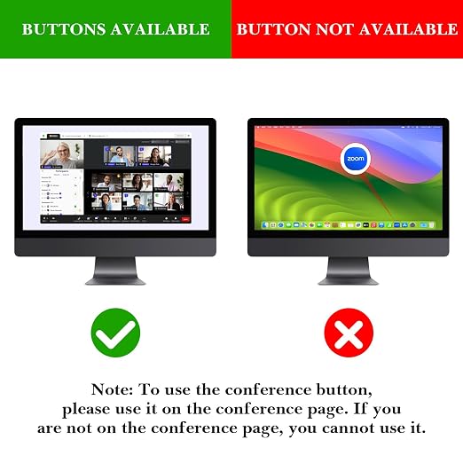 Linkidea USB Zoom Meeting Button for Windows, Start/Stop Video, Mute/Unmute Microphone, Compatible with Zoom App, Plug & Play Keyboard Meeting Controller for Online Class, Conference - Image 2