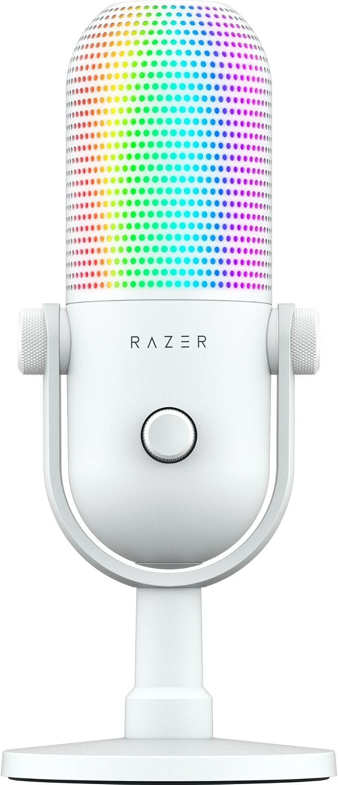 Razer Seiren V3 Chroma RGB, Stream & Game Reactive, USB Microphone, White | Tap-to-Mute Sensor, Condenser Mic, Digital Gain Limiter & Shock Absorber, Works with OBS, Discord, Zoom, Teams by Unknown