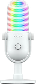 Razer Seiren V3 Chroma RGB, Stream & Game Reactive, USB Microphone, White | Tap-to-Mute Sensor, Condenser Mic, Digital Gain Limiter & Shock Absorber, Works with OBS, Discord, Zoom, Teams by Unknown