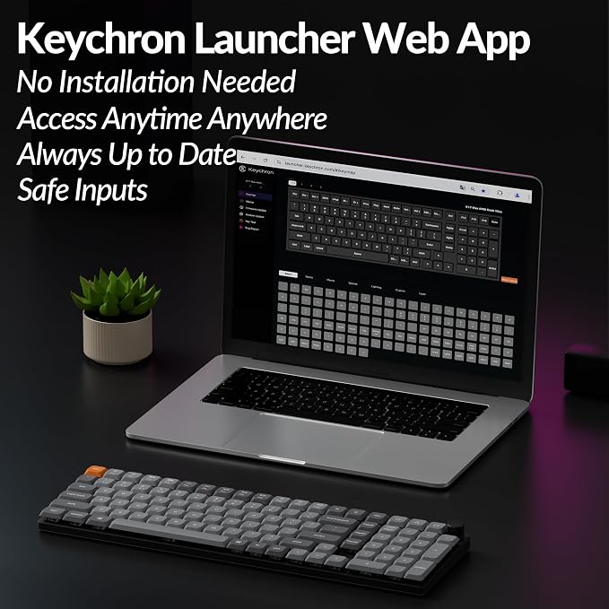 Keychron K17 Max 96% Layout QMK/Launcher Ultra-Slim Wireless/Type-C Wired Mechanical Keyboard with White LED Backlit, Low-Profile Gateron Mechanical Red Switch Compatible with Mac Windows Linux - Image 6