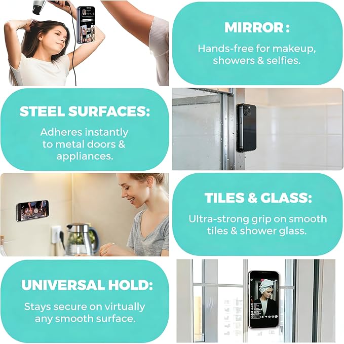 6PCS Silicone Suction Phone Case Mount, Non Slip Suction Cup, Hands-Free Phone Accessories Holder for Selfies and Tiktok Videos, Silicone Adhesive Stand Sticky for Cell Phone - Image 4