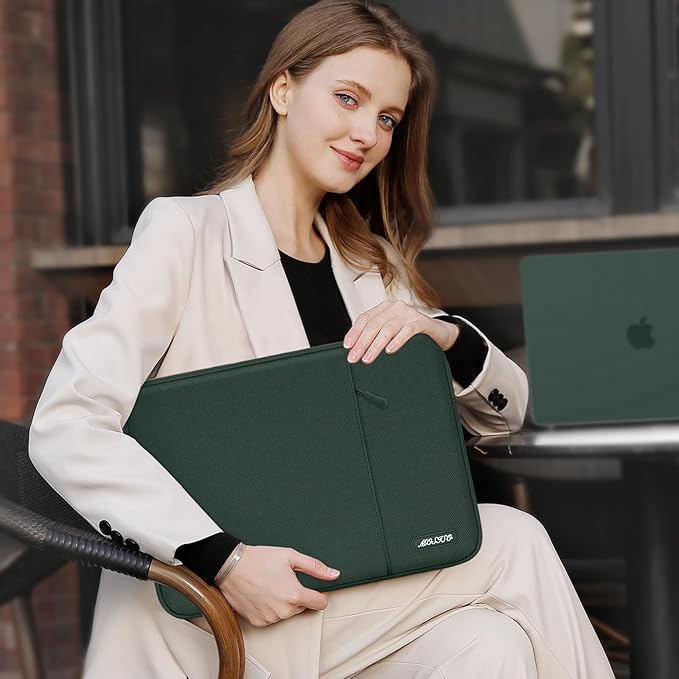 MOSISO Laptop Case 12.3 inch, 11-11.6 inch Laptop Sleeve Bag with Pocket | Compatible with MacBook Air 11.6, Acer HP Dell Lenovo Samsung, Surface Pro, Polyester Vertical Computer Bag, Midnight Green - Image 7