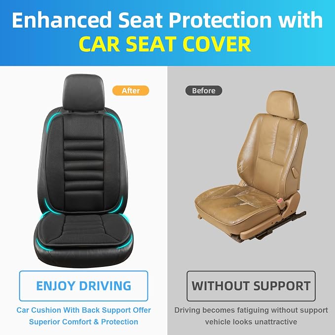 Lofty Aim Car Seat Cushion with Back Support Pillow, Driver Seat Cushion | Lumbar Support & Seat Cushion, Memory Foam Seat Cushion for Pain Relief, Butt Pillow for Car, Breathable 4D Mesh Black - Image 5