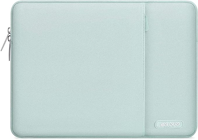 MOSISO Laptop Case 15 inch, Laptop Sleeve Bag with Pocket | Compatible with MacBook Air 15 inch M5 M4 M3 M2 2026-2023, Dell XPS, Polyester Vertical Computer Bag, Mint Green by MOSISO