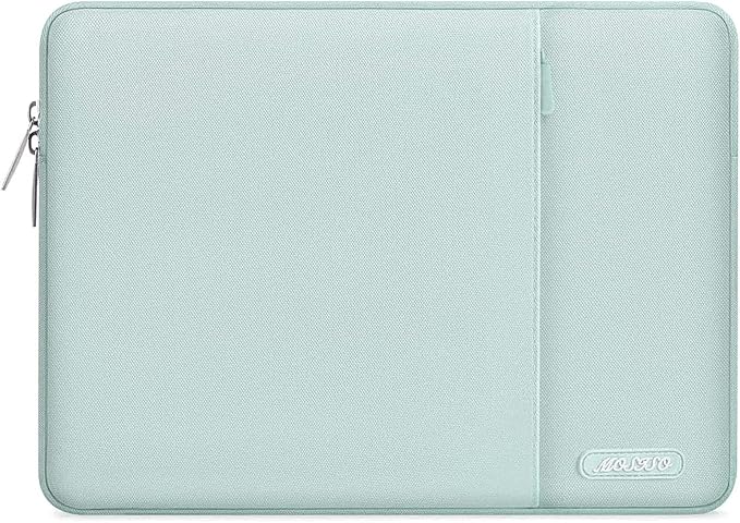 MOSISO Laptop Case 13.3 inch, 13-13.3 inch Laptop Sleeve Bag with Pocket | Compatible with MacBook Air/Pro 13/Pro 14 M5 M4 M3 M2 M1, HP Dell ASUS Lenovo, Polyester Vertical Computer Bag, Mint Green by MOSISO