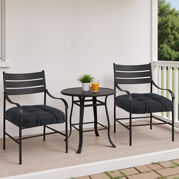 MTMR Outdoor Chair Cushions Set of 2, Patio Furniture Seat Pads, Waterproof | 2Pcs , waterproof cover, PP cotton, u-shaped, no-fading, thick patio seat pads for outdoor wicker furniture in yard, 19x19x4 - Image 2