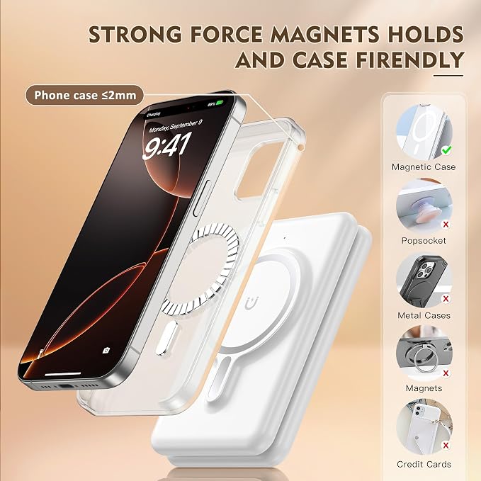 Charging Station for Apple Devices: Magnetic Wireless Charger for iPhone | Charges iPhone 17-12 Watch & AirPods Simultaneously,No Cable Clutter on Desk Bedside,Foldable Compact for Travel, 18W Adapter - Image 4