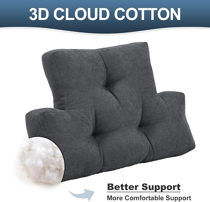 Back Pillow for Recliner Lumbar Support Pillow Soft and Fluffy Back Support Cushion Thick Lumbar Cushion for Chairs, Recliners,Sofa, Couch and Bed for Pain Relief - Image 5