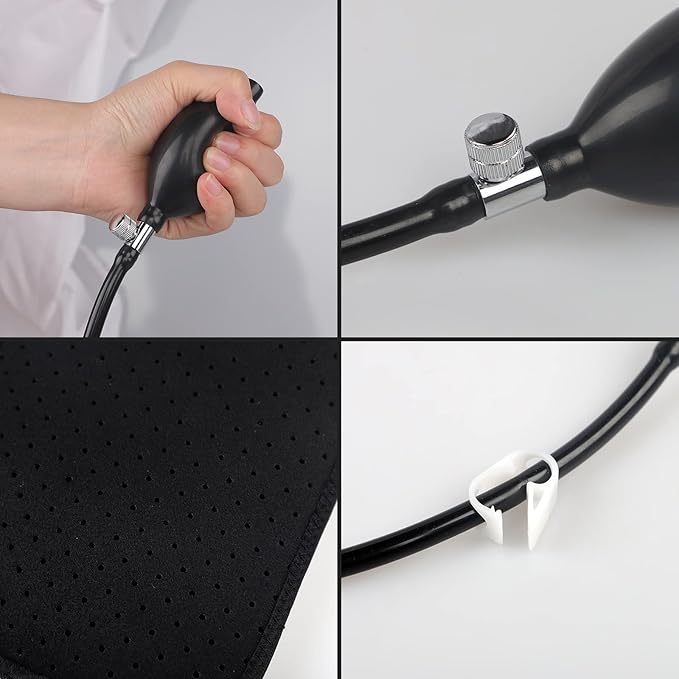 Inflatable Lumbar Support Pillow for Car Seat, Office Chair Bed, Home Use, with Air Pump Airbag Waist Brace Lumbar Traction Belt Back Support Cushion for Reducing Lower Back Pain - Image 9