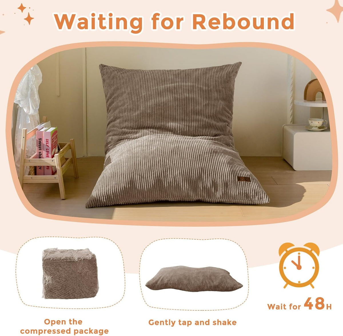 MAXYOYO 3 in 1 Kids Bean Bag Chair, Comfy Floor Sofa with Removed Cover - Image 7