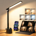 BOHON Small Desk Lamp with USB C Charging Port 5 Colors Stepless Dim Black | Reading Light Space-Saving Rotating Head Desk Lamp for Home Office College Dorm Room Bedside Table Bedroom by BOHON