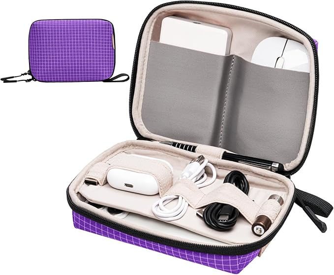 Electronics Organizer Cord Organizer Travel, Small Tech Bag for Cords, Chargers, Power Bank, Earbuds – Portable Cable Pouch for Office, Business Trip, Commute – Water & Scratch-Resistant by SIMTOP