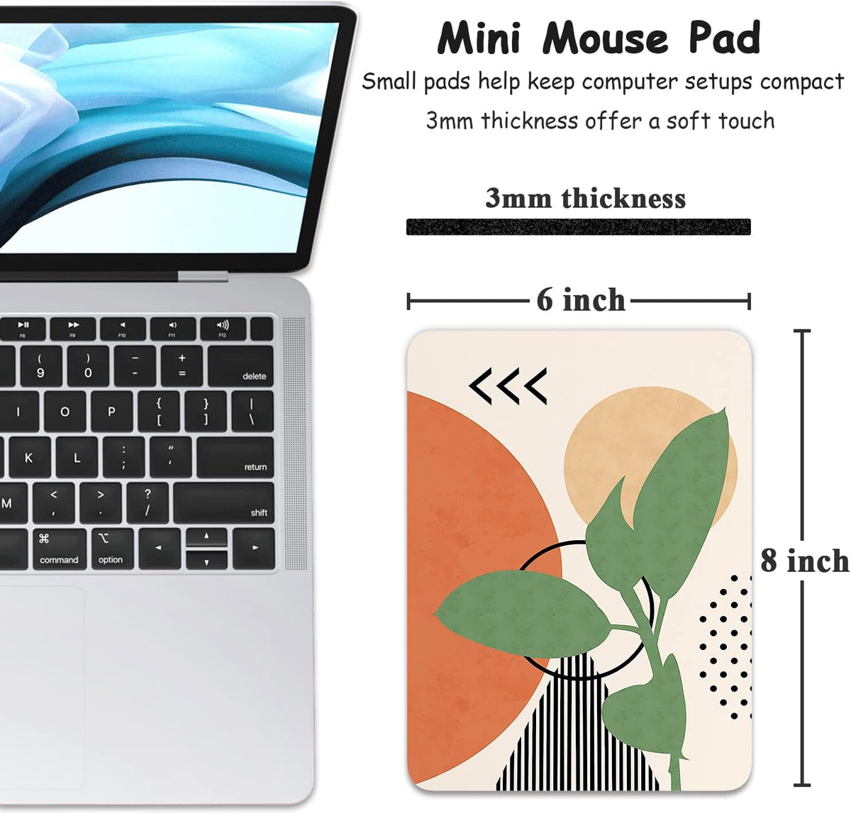 Small Mouse Pad, 6 x 8 Inch Thick Rubber Premium-Textured Non-Slip Portable & Washable Mini Mouse Mat for Women Men Wireless Laptops Keyboard Tray Gaming Office Travel, Abstract Painting - Image 2