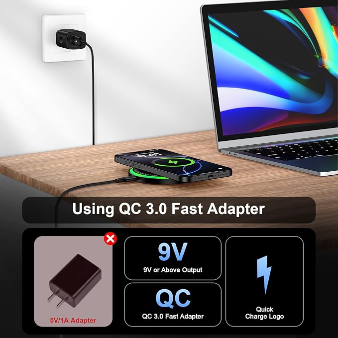 Wireless Charger Samsung Fast Charging Pad for Galaxy S26/S25 Ultra/S25 Plus/S24 FE Ultra/S23/S22/S21/Z Flip Fold 6,15W Wireless Phone Charger Android Charging Mat Station for Google Pixel 9a 9 Pro XL - Image 2