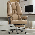 EXCEBET Big and Tall Office Chair 400lbs Wide Seat, Leather High Back Executive Office Chair with Foot Rest, Ergonomic Chairs Lumbar Support for Lower Back Pain Relief, All-Day Comfort (Brown) by EXCEBETOFFICECHAIR