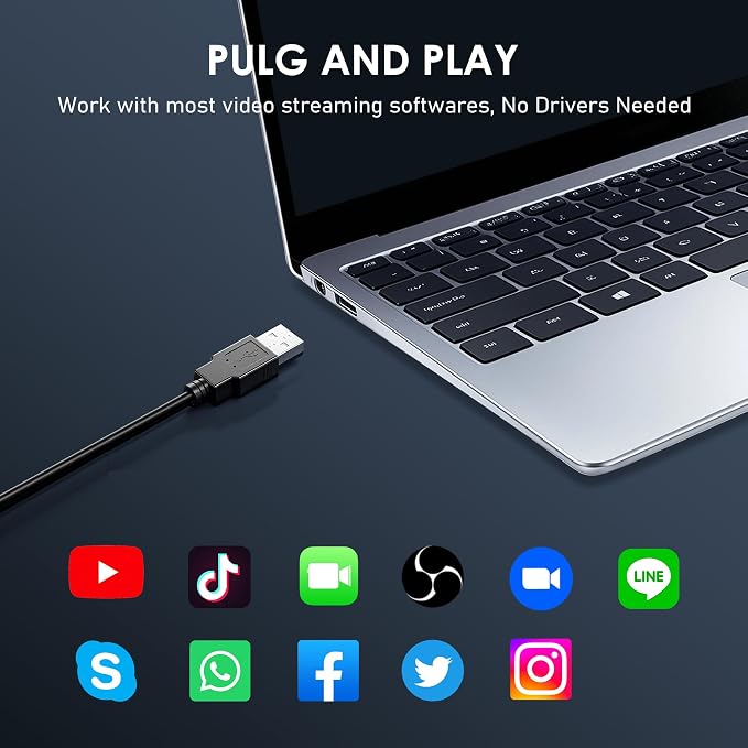 1080P Webcam with Built-in Microphone, W2N Web Cam, Privacy Cover, 75° FOV, Noise Cancellation, Plug & Play Web Camera for Computer, USB Webcam for Pc, Laptop, Desktop, Mac - Image 8