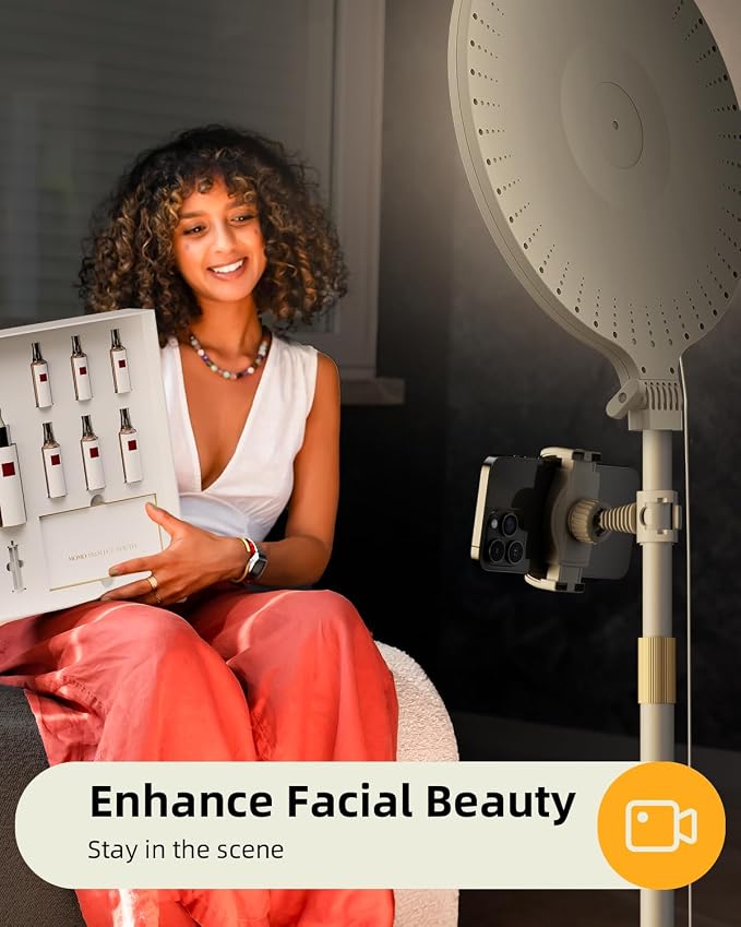 10.5" Ring Light with Stand and Phone Holder, 69" Tripod for iPhone | with Light Professional Led Full Screen Ringlight for Video Recording/Make up/Streaming for YouTube, Tiktok (White) - Image 3