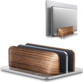 LOXP Vertical Laptop Stand, Dual Slot Wooden + Aluminum Laptop Holder | Desktop Adjustable MacBook Stand, Adjustable Base, for MacBook Pro/Air, (up to 17.3-inch All laptops) by LOXP