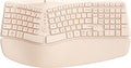 Split Ergonomic Keyboard Wireless with Cushioned Wrist & Palm Rest | Wireless 2.4G/Bluetooth/Wired USB-C, Comfortable Natural Typing, Compatible with Windows/Mac/PC/Laptop, Milk Tea by TISHLED