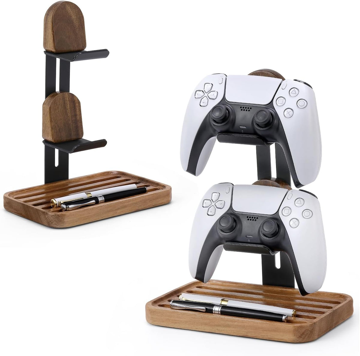 Wooden Game Controller Stand, 2-in-1 Black - Image 5