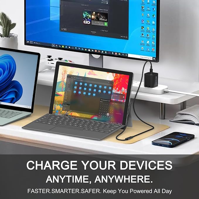 65W USB C Surface Pro Charger Compatible with Surface Pro 3/4/5/6/7/8/9/10/X/11/12,Surface Book1/2/3,Power Adapter Compatible with Microsoft Surface Laptop/Tablet,Support 44W 36W - Image 7